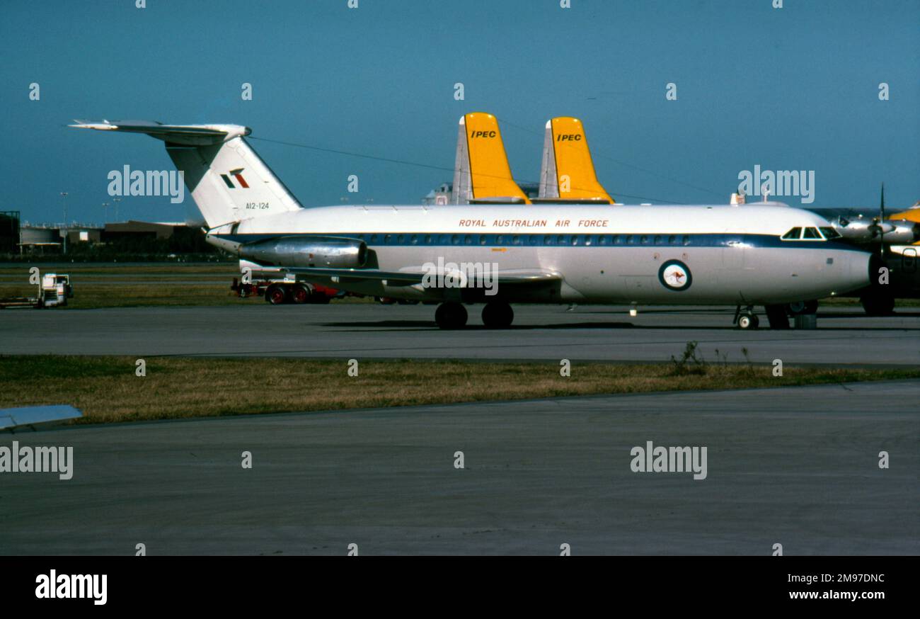 Bac 1-11 A12-124 de la Royal Australian Air Force à l'aéroport de Perth Banque D'Images