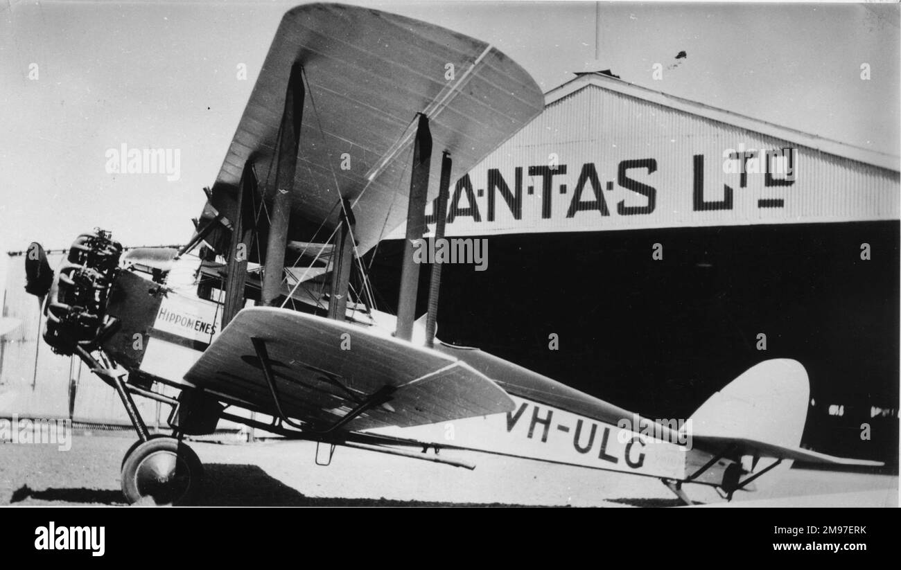 De Havilland DH50J de QANTAS, à la fois son plus grand utilisateur et dont le premier avion il était de 4 passagers, il a été d'abord volé le 30 juillet 1923 et sur le total 38 construits, 17 ont été produits par de Havilland Banque D'Images