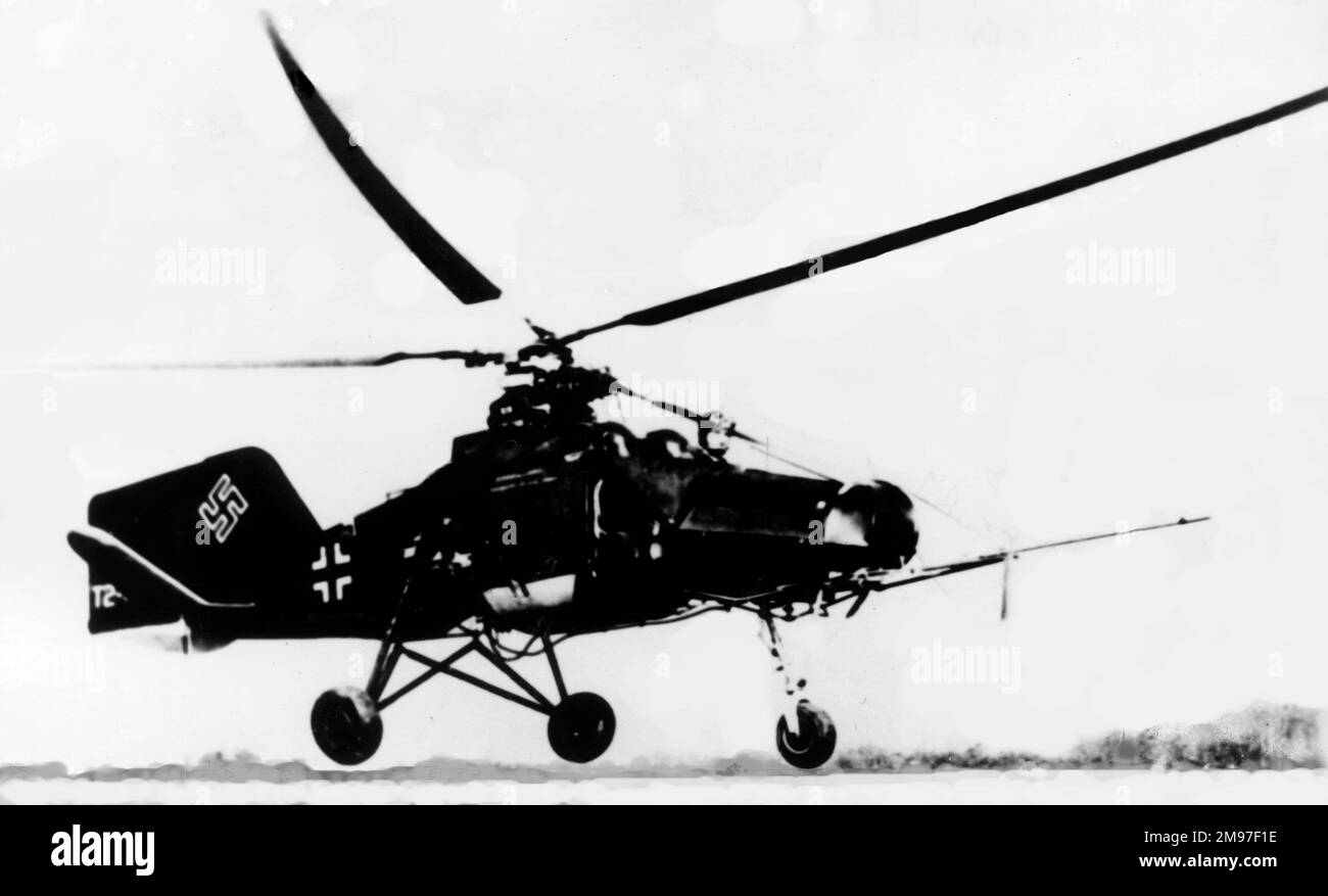 Flettner FL-282 -pour la première fois en octobre 1941, seulement 24 de ces hélicoptères ont été construits, car leur utilisation principale aurait été navale - elle-même une priorité faible autre que U-Boats. Banque D'Images