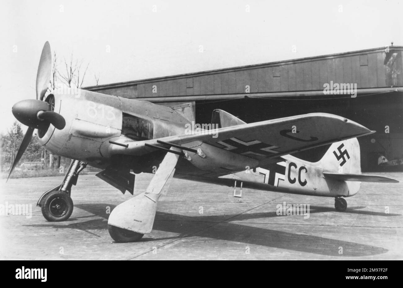 Focke Wulf FW 190A-8 R1 -cette variante de support (au sol) porte un armement très lourd pour le stratification. Banque D'Images