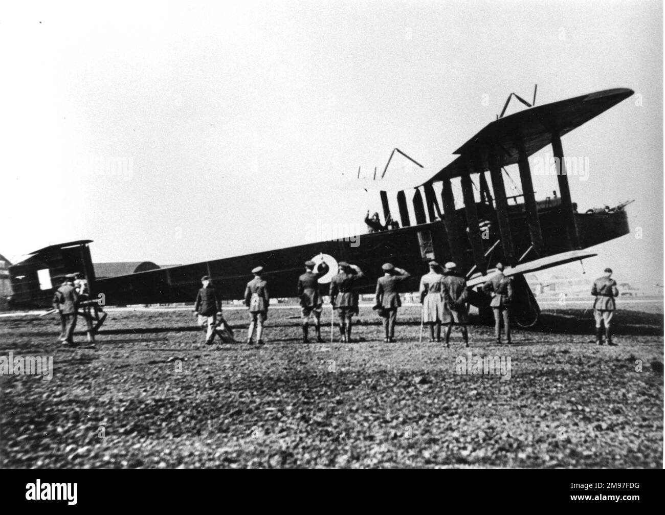 Handley page 0-400 sur le point de partir. Banque D'Images