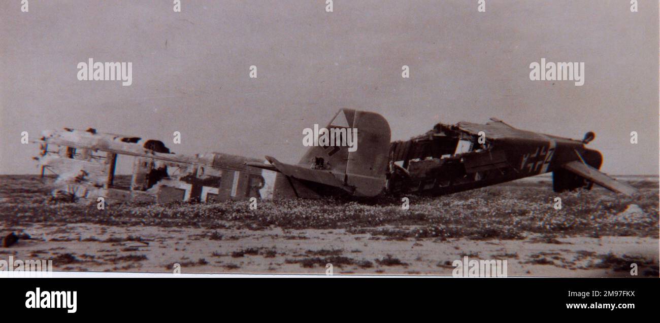 Junkers Ju 52 3m - paire de épaves dans le désert libyen. Banque D'Images