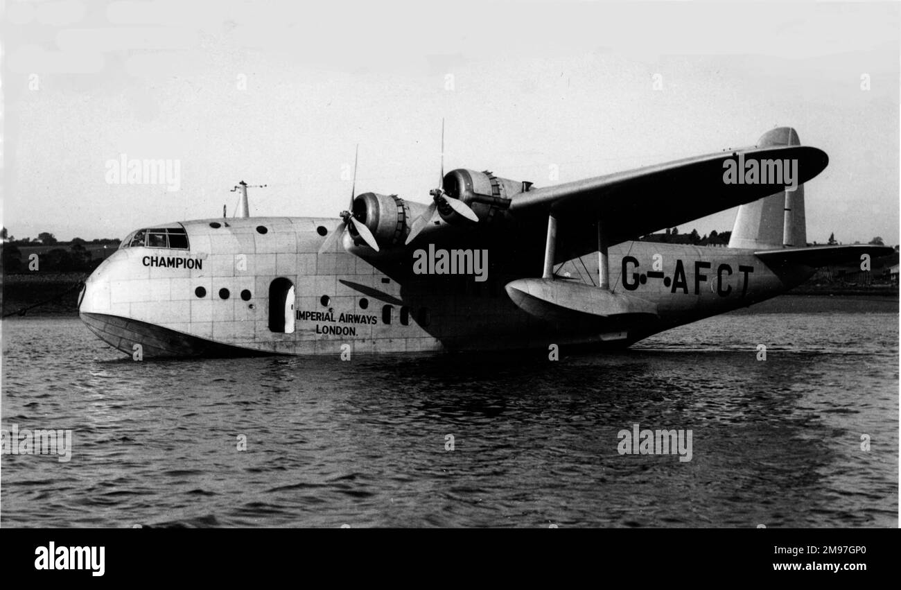 Court S.23 classe C première flown3 juillet 1936. 17 passagers ont été transportés dans le luxe, ce qui a sacrifié l'autonomie. Vendu à Imperial Airways et QANTAS, construit en 42. Banque D'Images