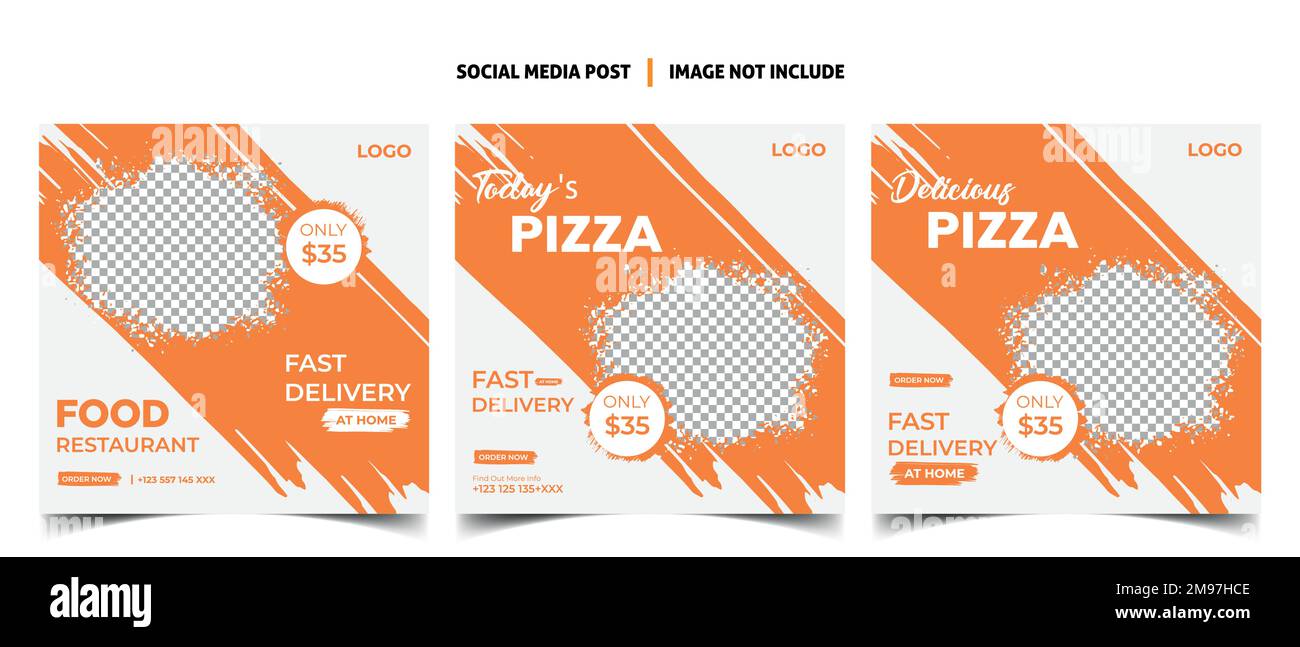 menu de nourriture médias sociaux post-design Illustration de Vecteur