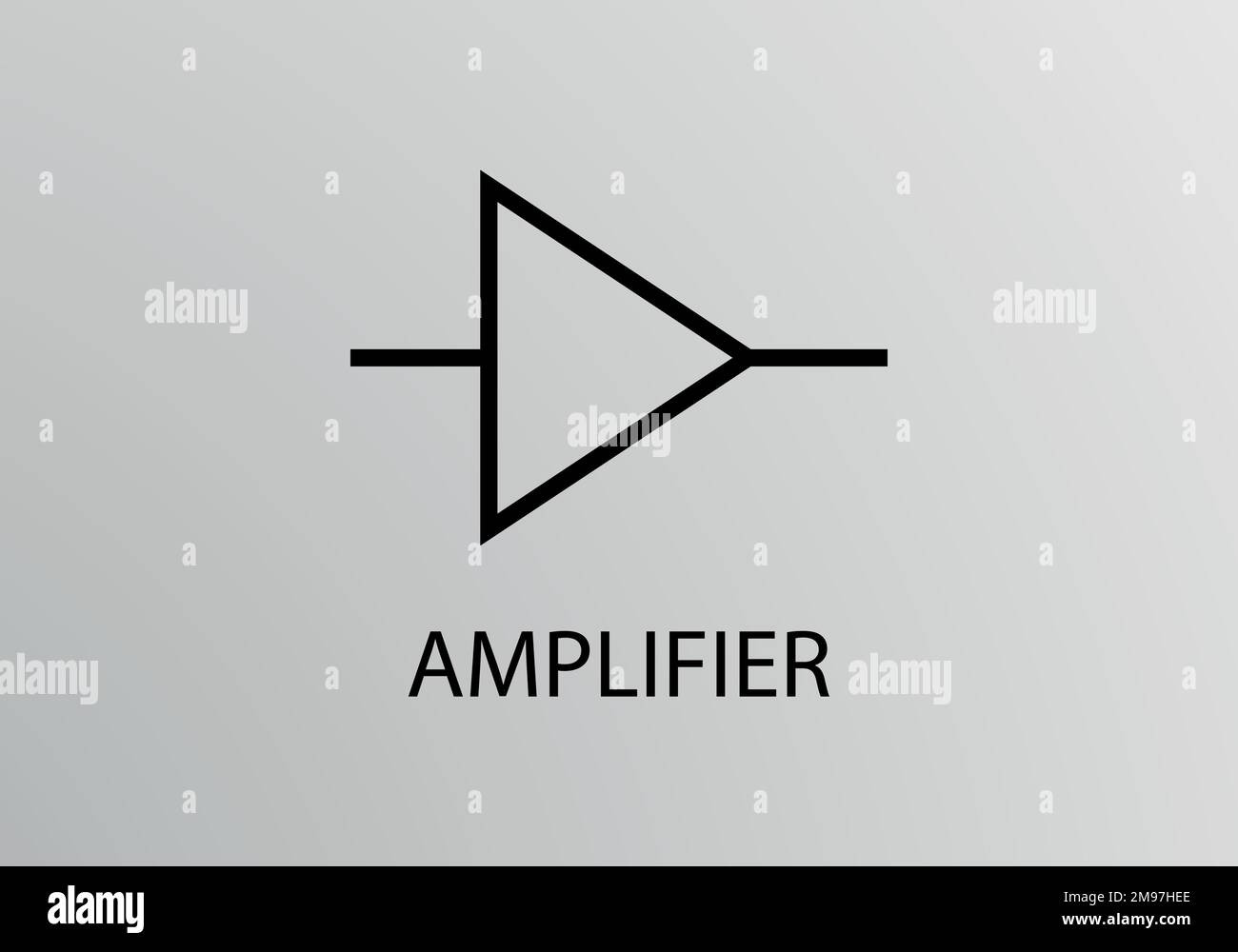 Symbole amplificateur, symbole vectoriel. Symboles techniques. Illustration de Vecteur