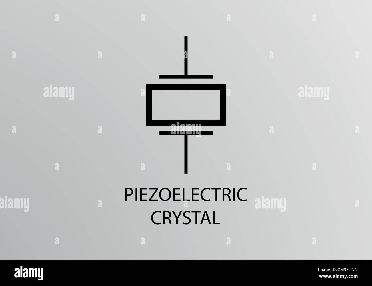 Symbole cyristal piézoélectrique, symbole vectoriel. Symboles techniques. Illustration de Vecteur