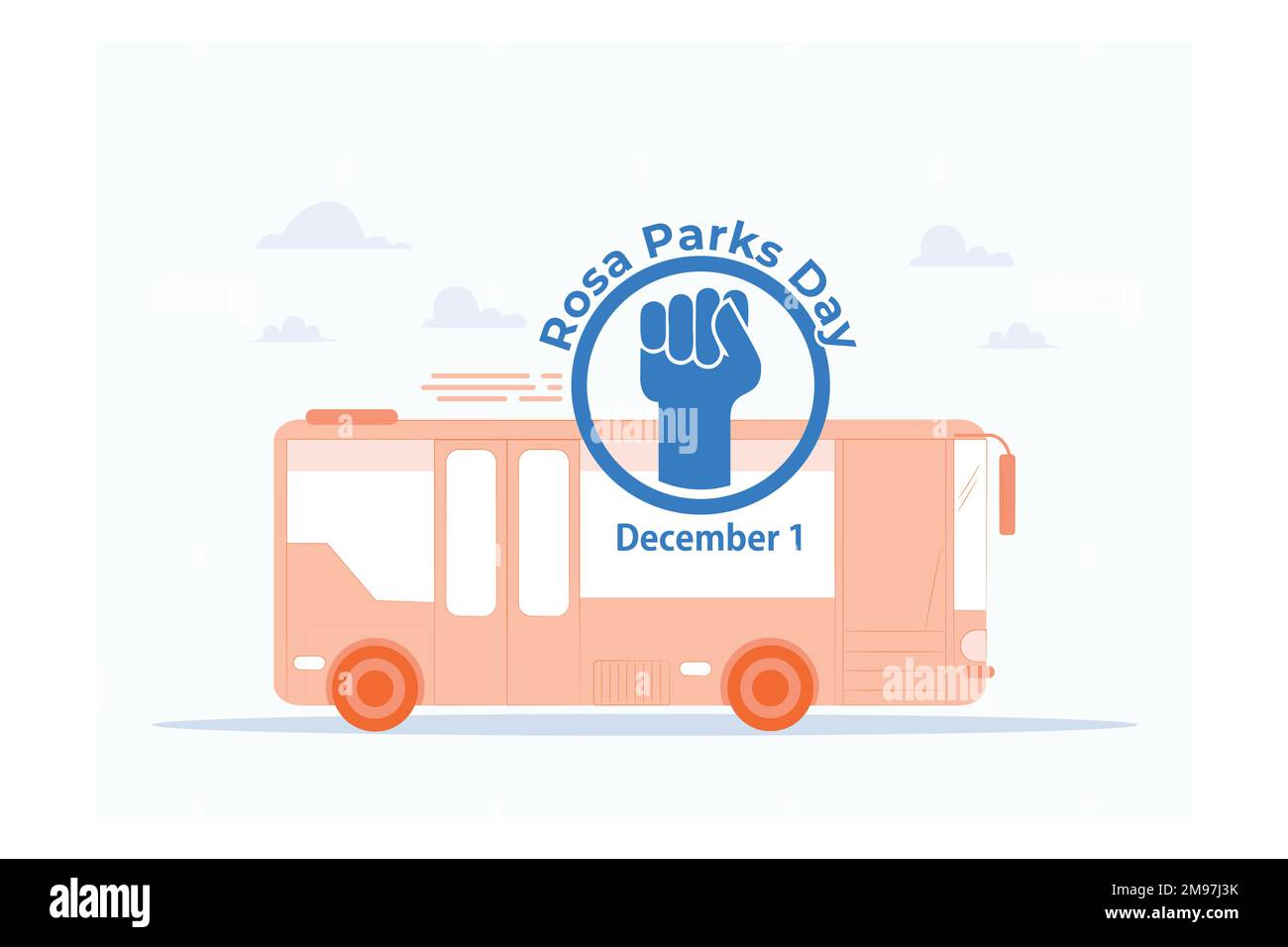 Rosa Parks Day, Montgomery bus boycott concept, illustration moderne à vecteur plat Illustration de Vecteur