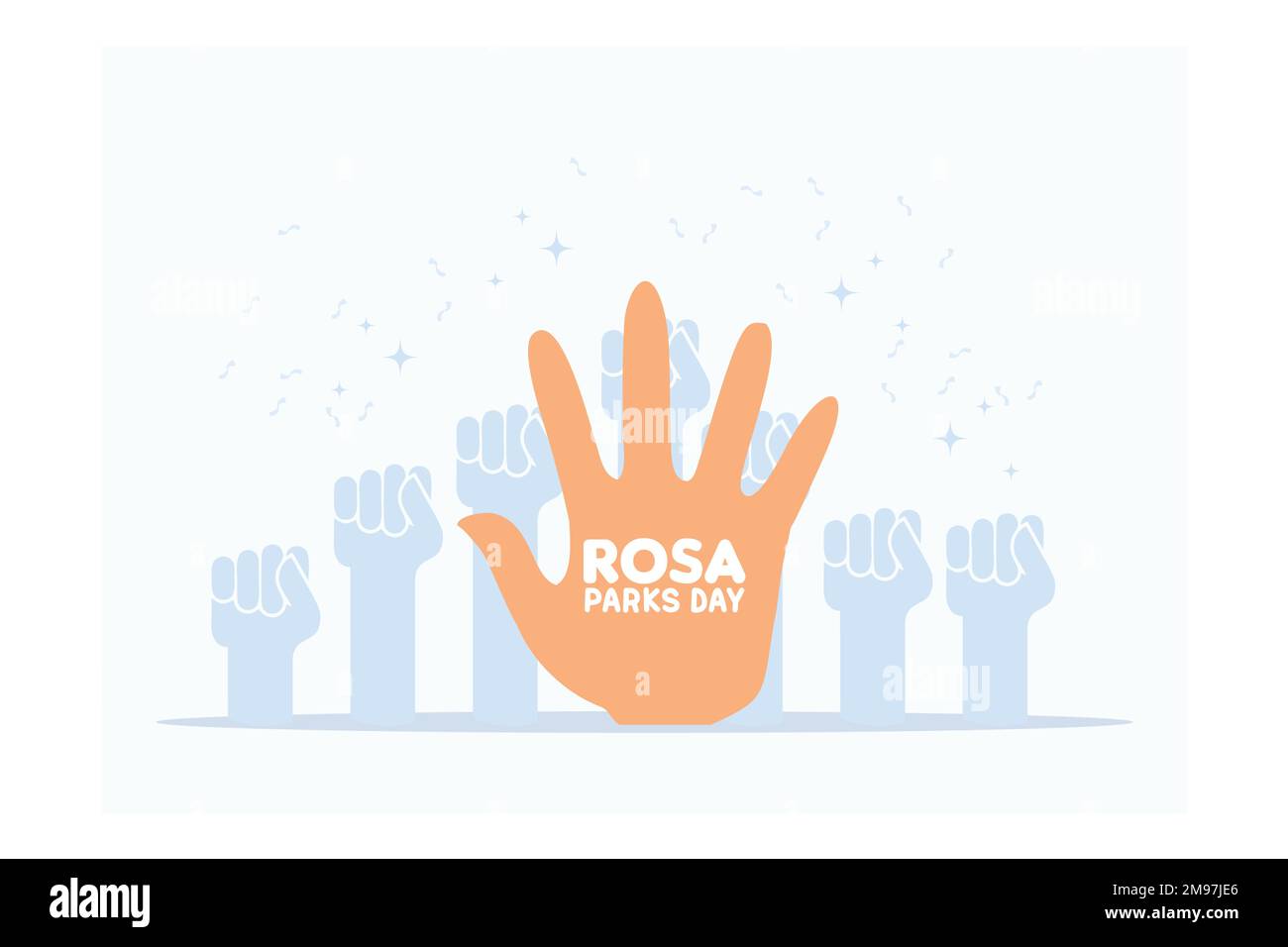 Rosa Parks Day. Concept de vacances. Modèle pour fond, bannière, carte, affiche avec inscription de texte, illustration moderne à vecteur plat Illustration de Vecteur