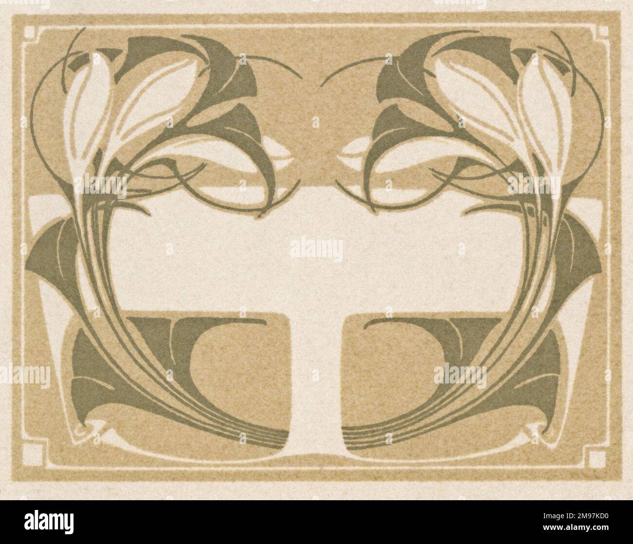Motif feuilles et fleurs Art nouveau. Banque D'Images