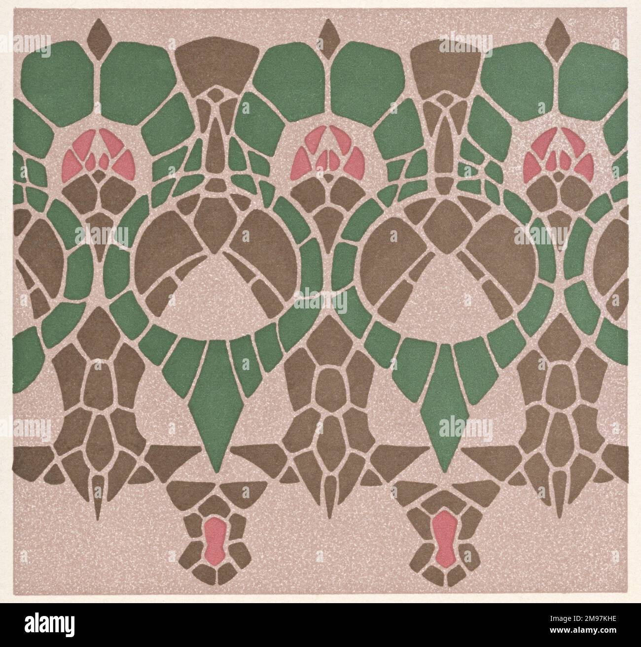 Design Art nouveau avec feuilles et fleurs. Banque D'Images