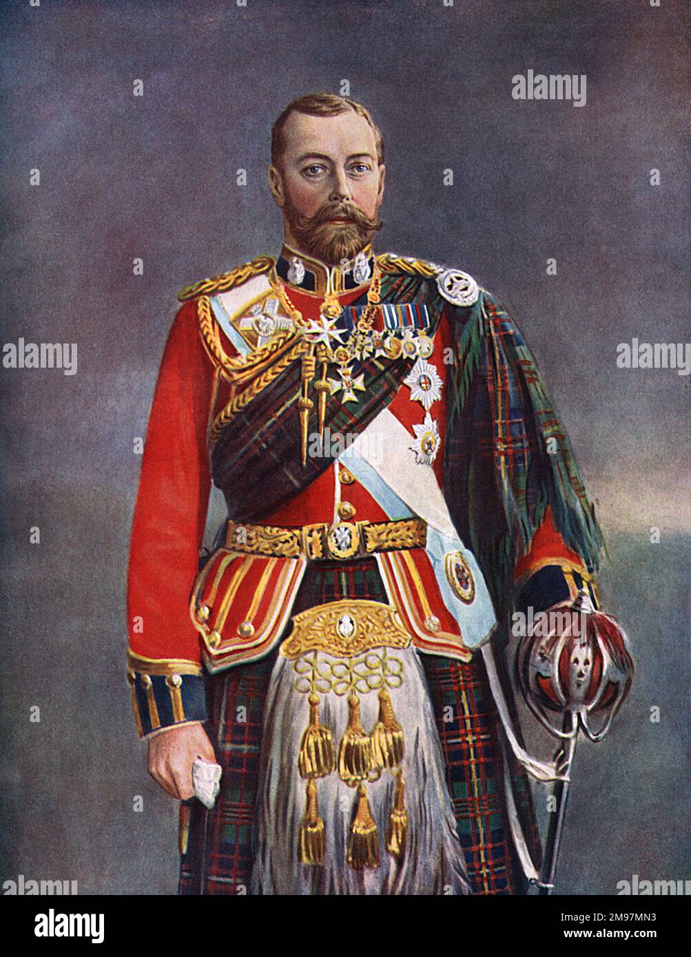 Le roi George V en tant que colonel des Cameron Highlanders. Banque D'Images