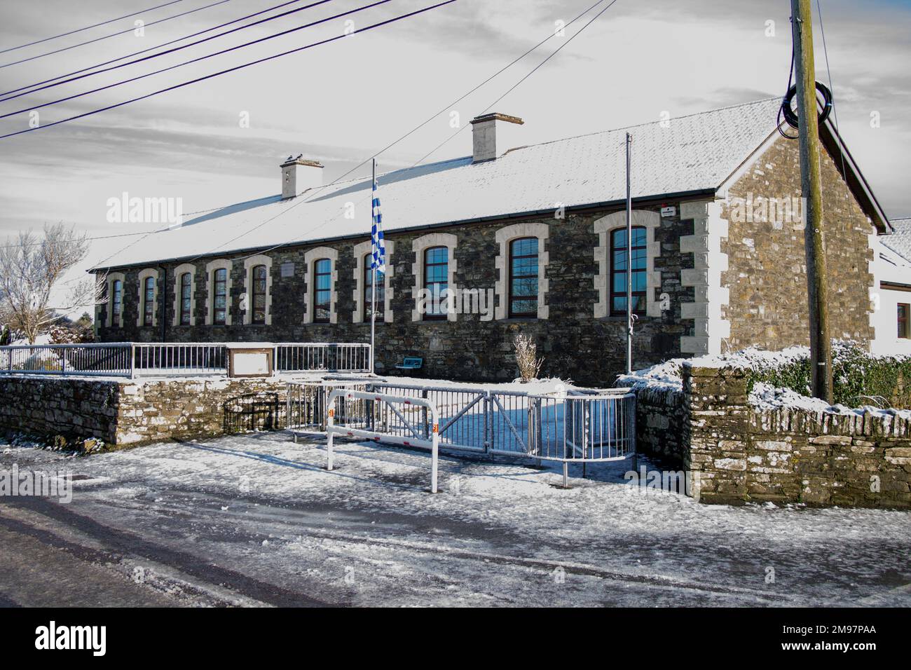 Les écoles sont fermées à cause de la neige et de la glace Banque D'Images