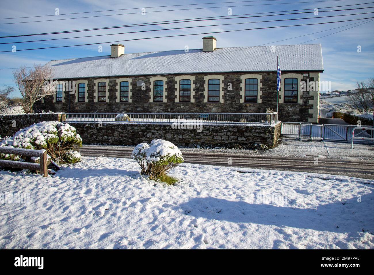 Les écoles sont fermées à cause de la neige et de la glace Banque D'Images