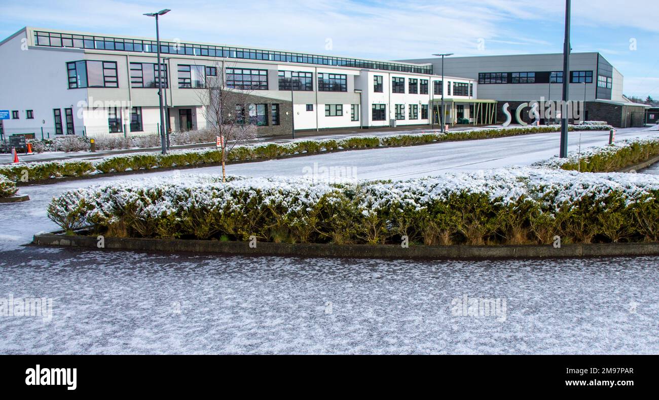 Les écoles sont fermées à cause de la neige et de la glace Banque D'Images