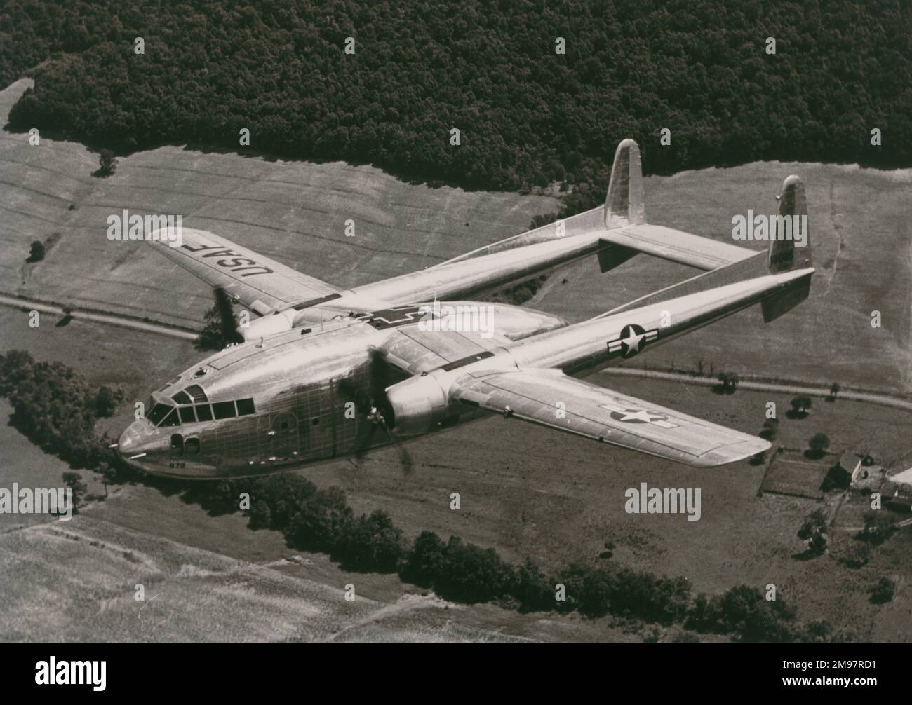 Fairchild C-119g-FA Flying Boxcar, 41-8085, de l'USAF. Banque D'Images