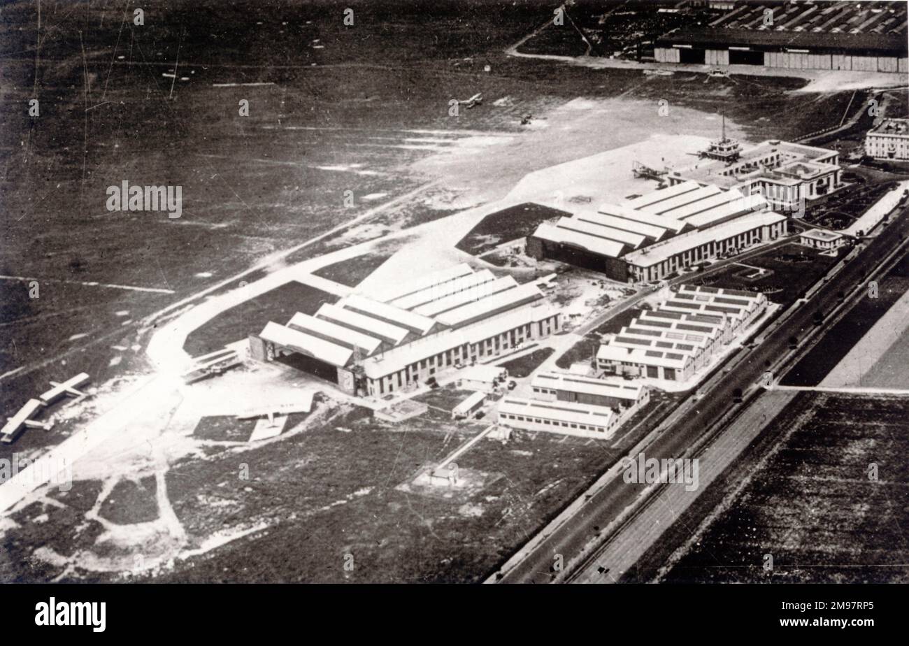 Vue aérienne de l'aéroport de Croydon. Banque D'Images