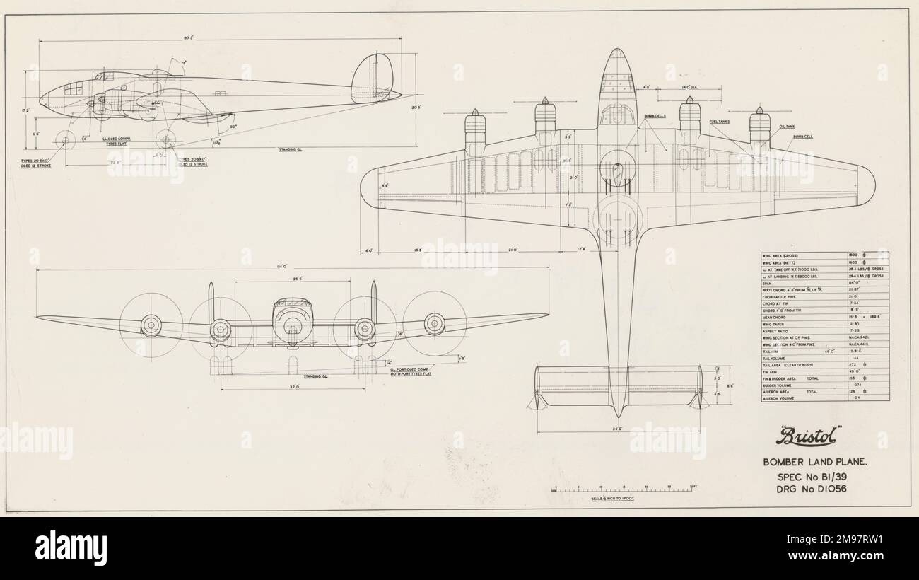 Bristol 159 étude de l'bombardier lourd à Spec B1/39. Banque D'Images