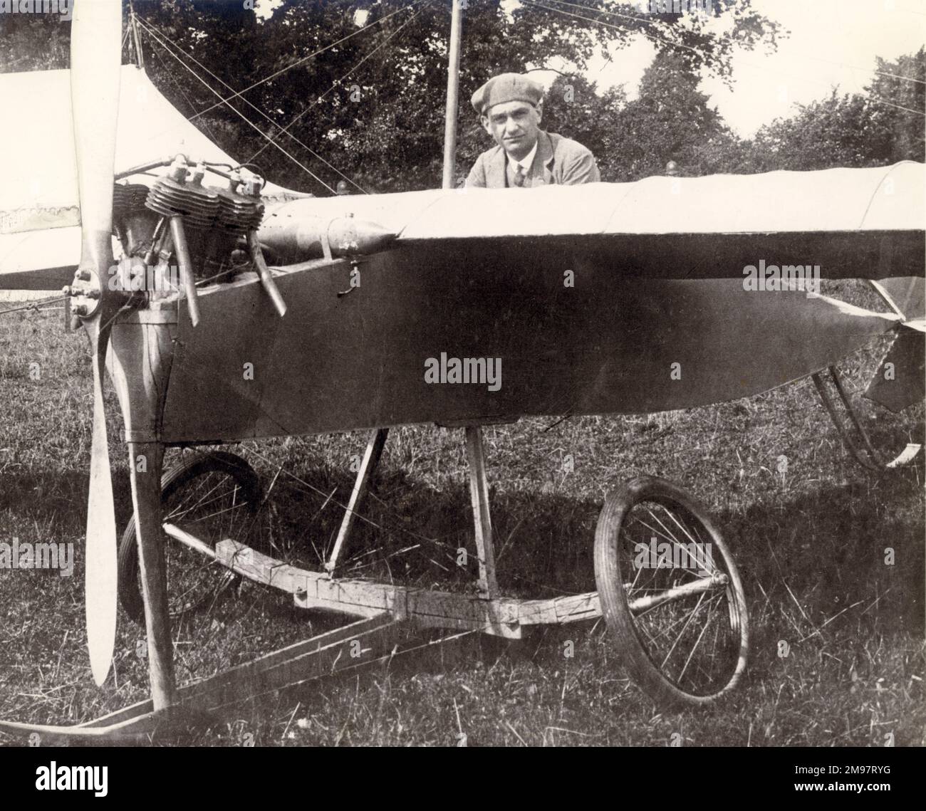 Frederick Handley page dans Bluebird en avril 1910. Banque D'Images