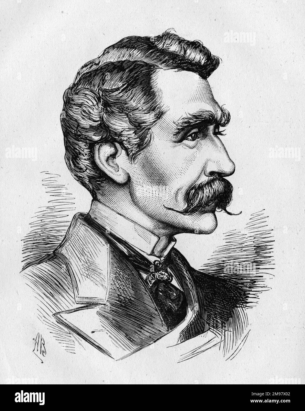 Portrait d'Edward Askew Sothern (1826-1881), acteur anglais connu pour ses rôles comiques au Royaume-Uni et en Amérique. Sa partie la plus célèbre était Lord Dundreary dans notre cousin américain. Banque D'Images