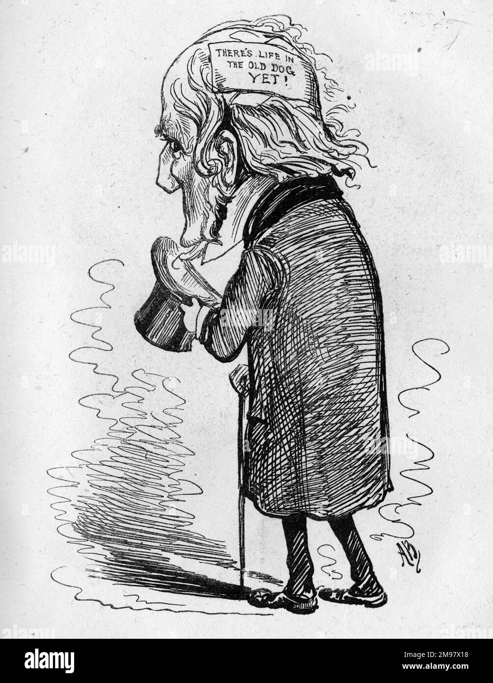 Caricature de W E Gladstone (1809-1898), Premier ministre libéral -- M. Gladstone a passé une nuit tranquille, et le projet de loi sur la coercition (qui a donné lieu à la loi irlandaise sur la coercition). Il y a encore de la vie dans le vieux chien ! Banque D'Images