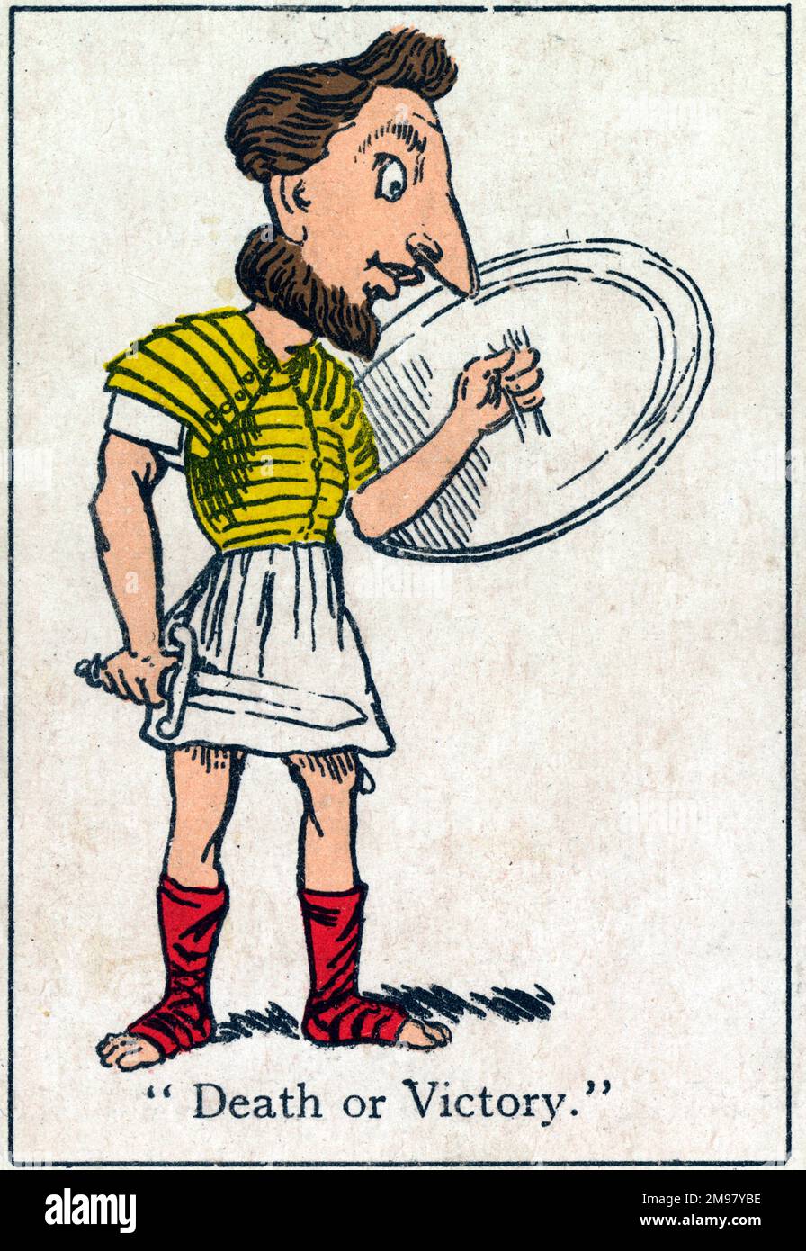 Carte à jouer à la carte - soldat romain ou gladiateur avec bouclier. Banque D'Images