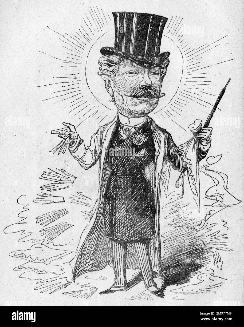 Caricature, Alfred Vance (nom réel Alfred Peek Stevens, 1839-1888), chanteur de Music-hall anglais. De retour ! Banque D'Images