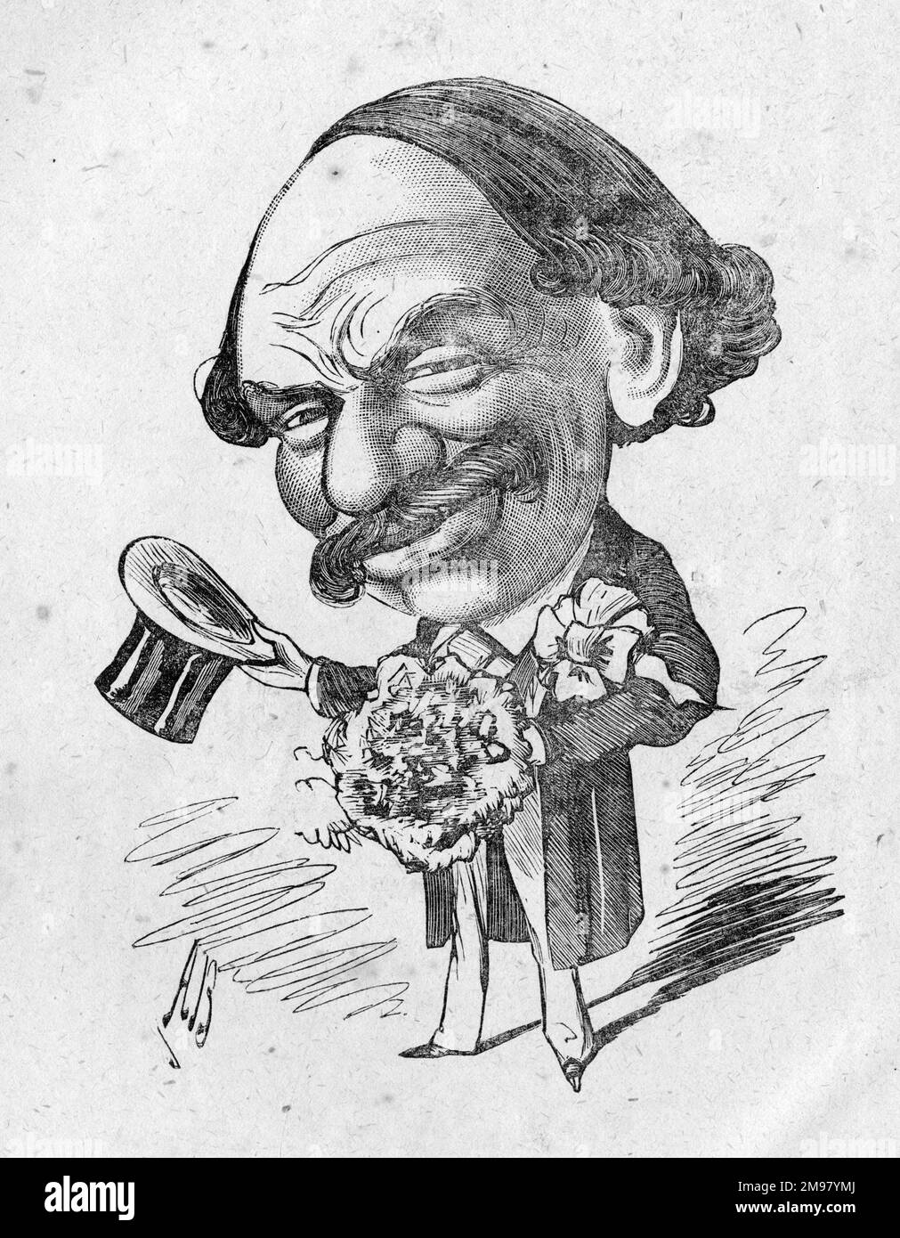 Caricature de Sir Julius Benedict (1804-1885), la jeune mariée. Il était un compositeur et chef d'orchestre d'origine allemande qui a vécu en Angleterre pendant la majeure partie de sa carrière. Banque D'Images