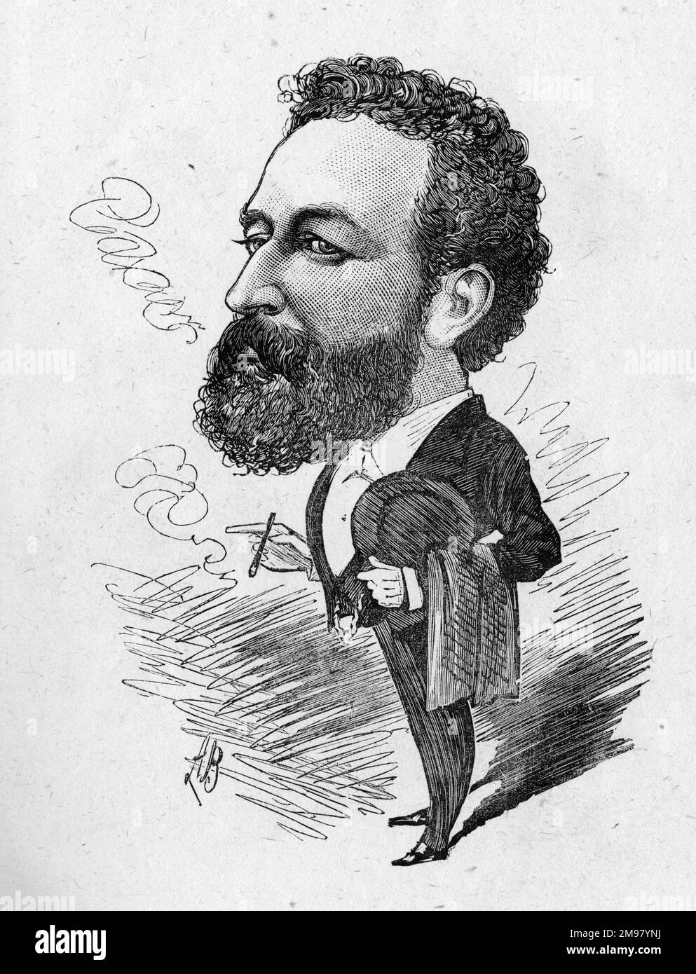 Portrait de Robert Edwin Villiers (1830-1904), directeur de la salle de musique Canterbury et London Pavilion, et ancien acteur. Banque D'Images