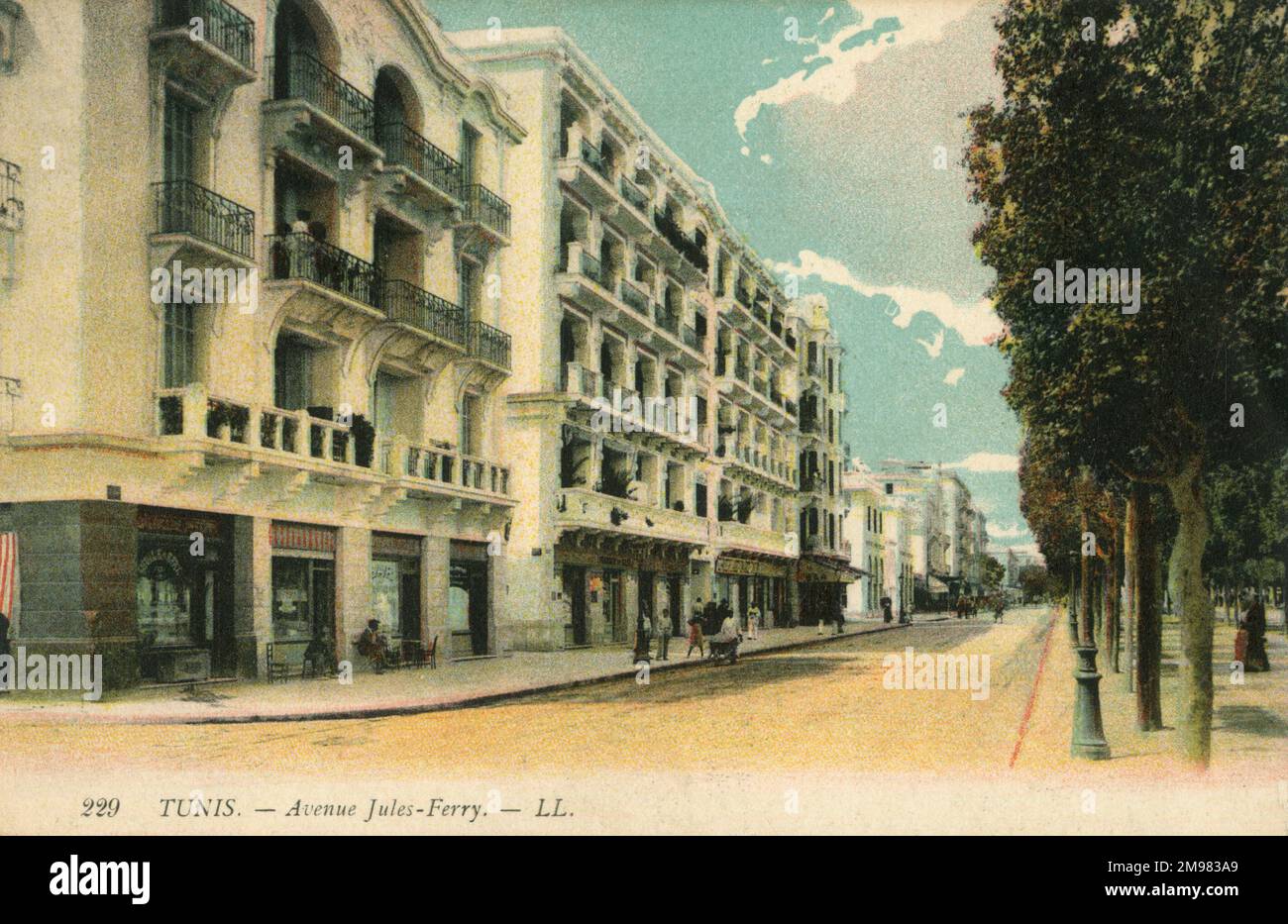 Tunis, Tunisie - Avenue Jules-Ferry Banque D'Images