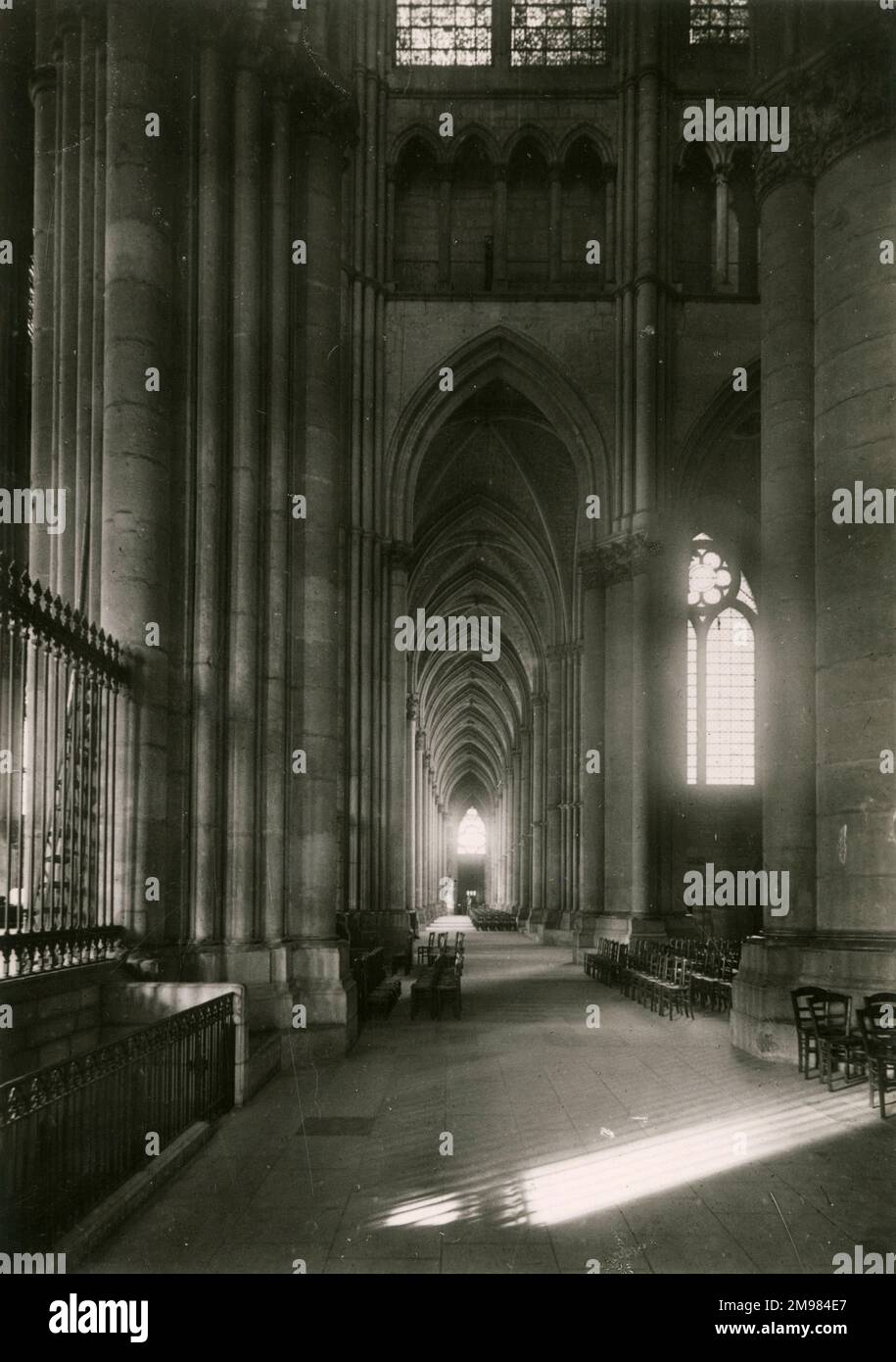 Reims, France - intérieur de la Cathédrale, notre-Dame de Reims (notre-Dame de Reims) dans la Marne. Banque D'Images