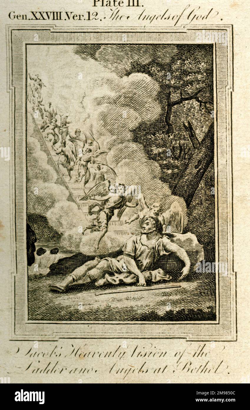 La vision céleste de Jacob de l'échelle et des anges à Bethel - Bible ...