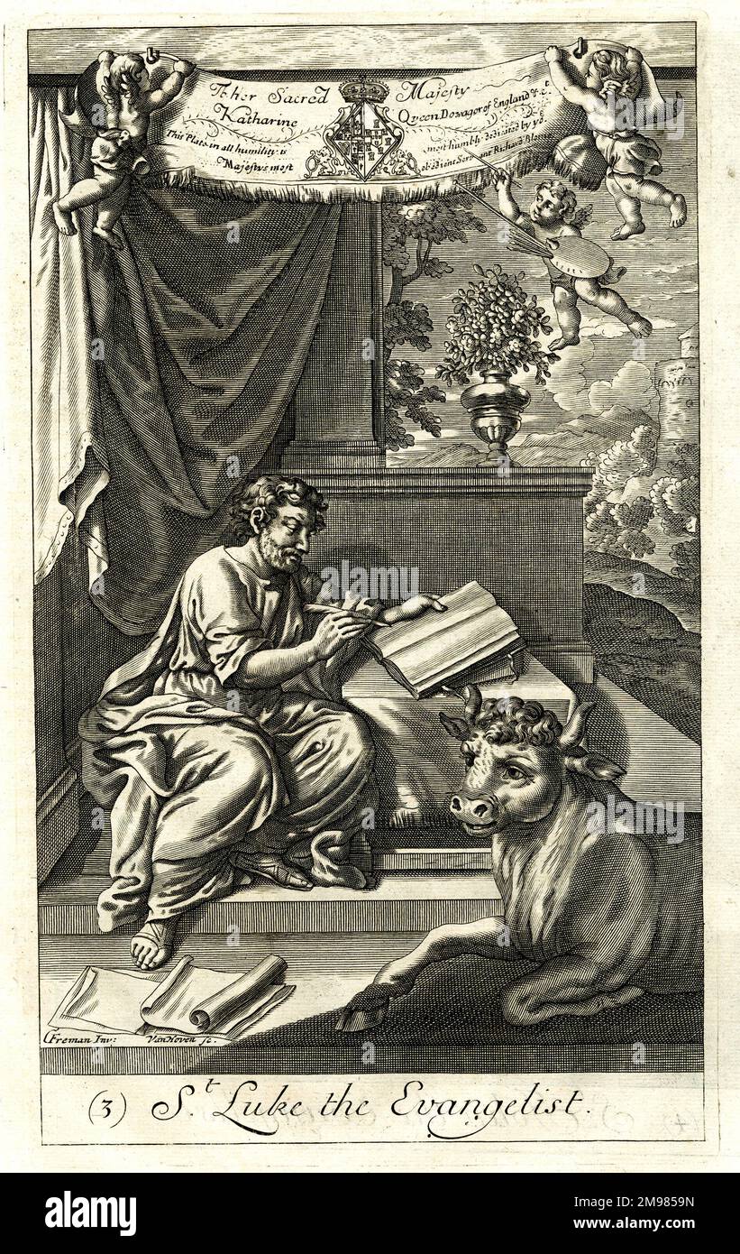 Saint Luc l'évangéliste, écrivain du troisième évangile du Nouveau Testament. Banque D'Images