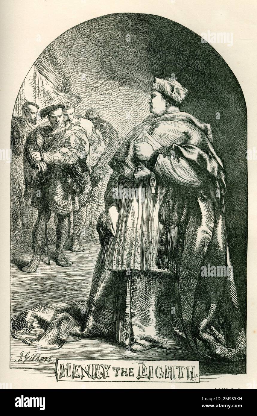 Henry le huitième - page de titre - Cardinal Wolsey. Banque D'Images