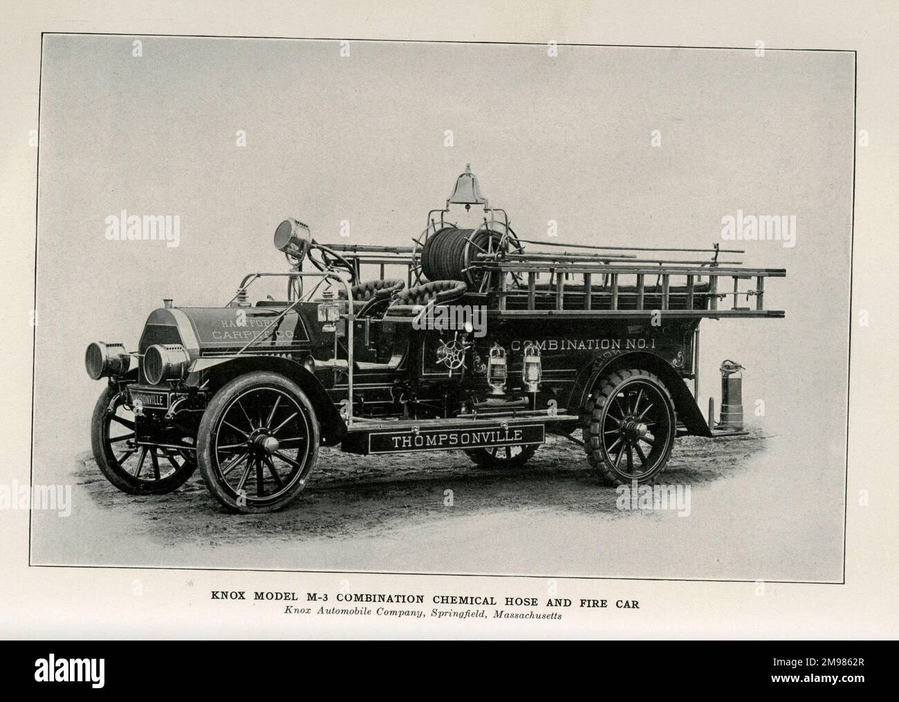 KNOX modèle M-3 combinaison flexible chimique et voiture d'incendie (moteur d'incendie), KNOX automobile Company, Springfield, Massachusetts, États-Unis. Banque D'Images