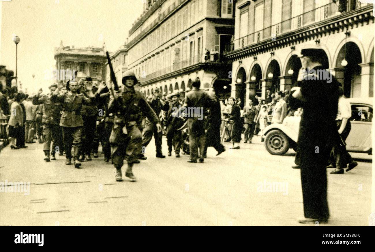 Libération de Paris, scène de rue, août 1944. Banque D'Images