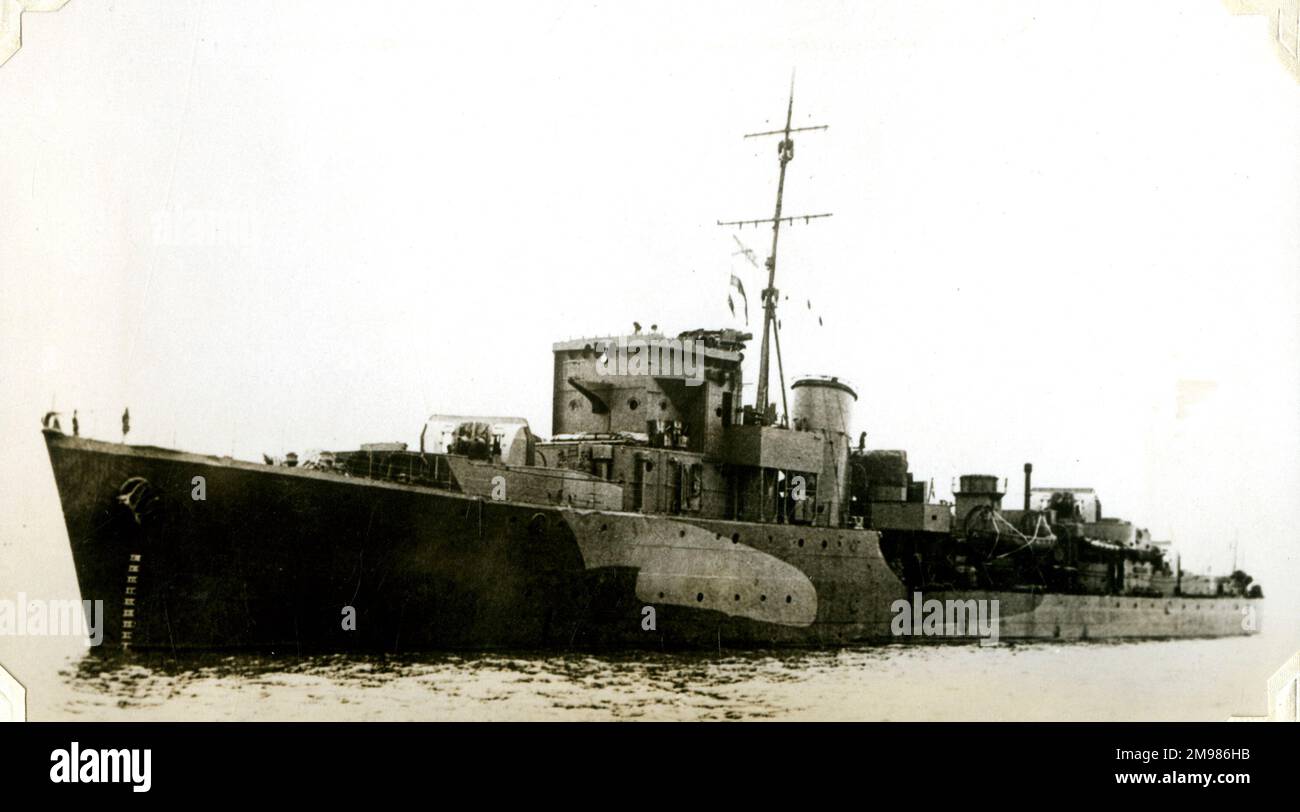 HMS Middleton, débit de Scapa, WW2. Banque D'Images