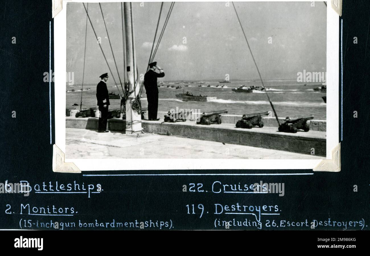 Le roi George VI inspecte les forces d'invasion du jour J, WW2. La ...