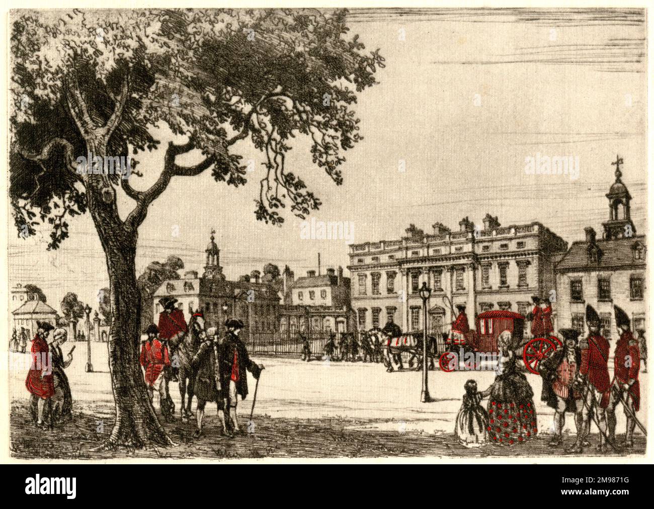 Buckingham House (plus tard le palais), St James's Park, Londres -- il a été construit par le duc de Buckingham en 1703. Banque D'Images