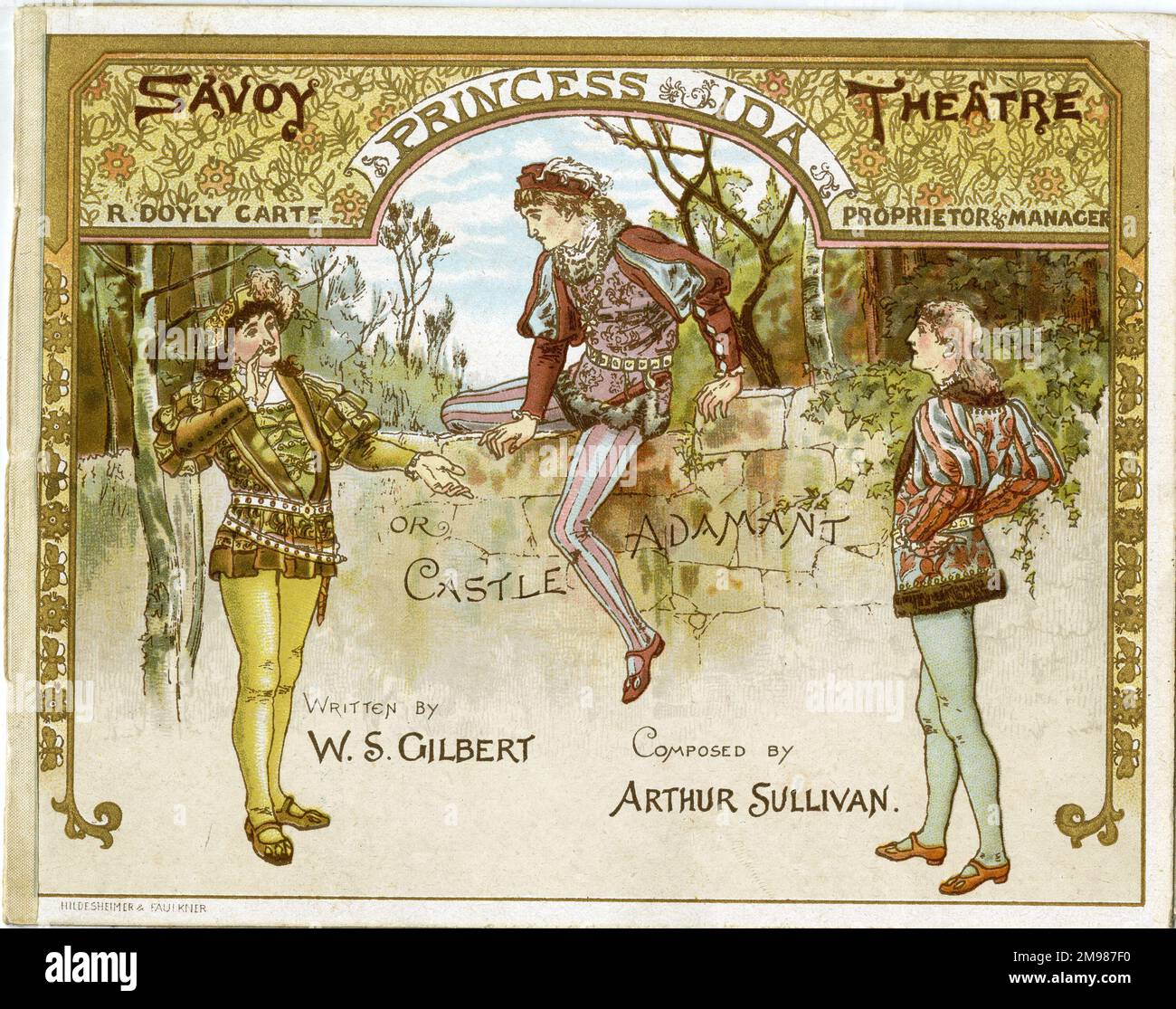 Design du programme, Gilbert & Sullivan, Princess Ida, Savoy Theatre, Londres. Banque D'Images