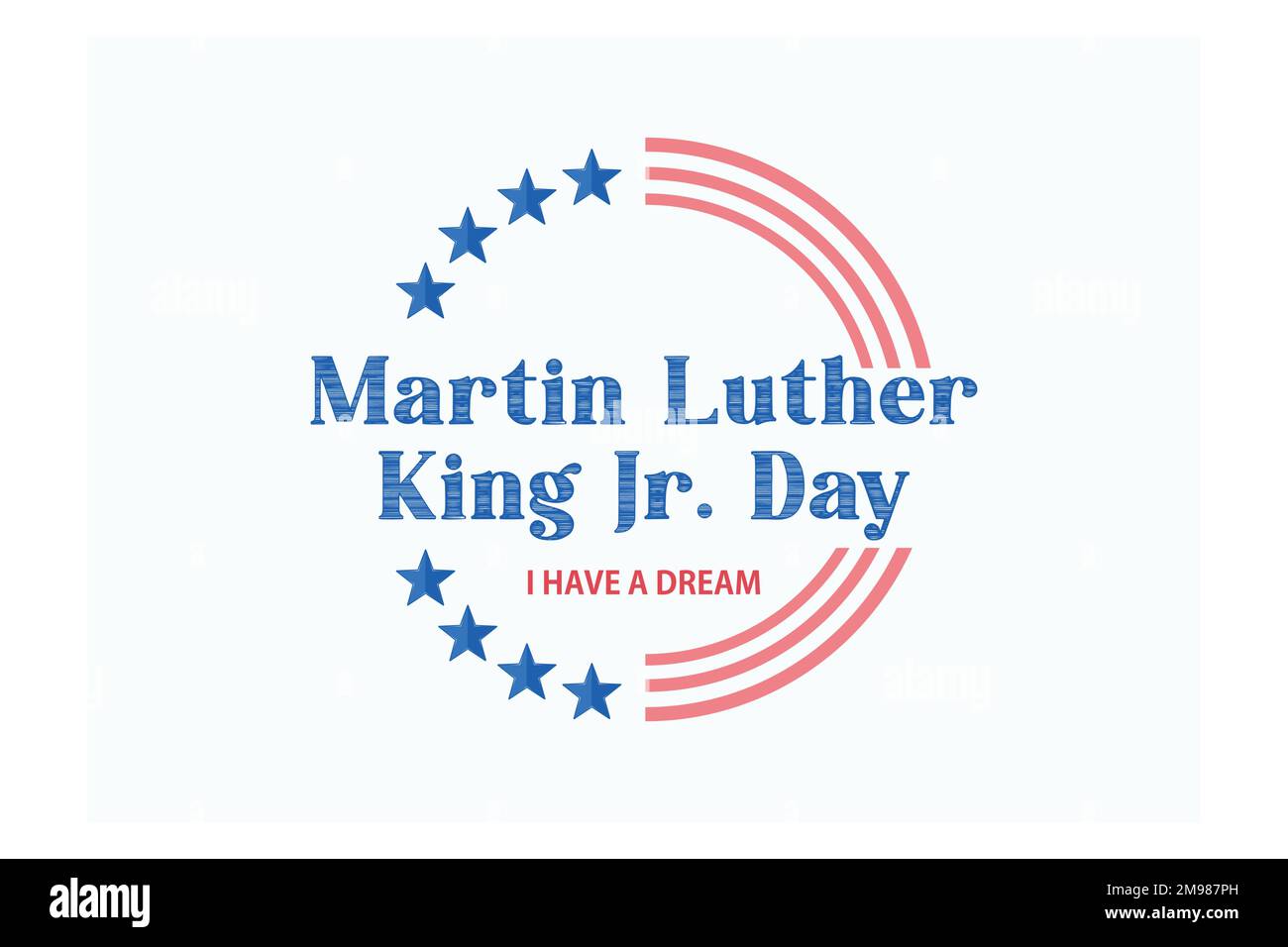Martin luther King jr. jour. Avec le texte, j'ai un rêve. Drapeau américain. MLK bannière du jour du souvenir, illustration moderne vectorielle plate Illustration de Vecteur