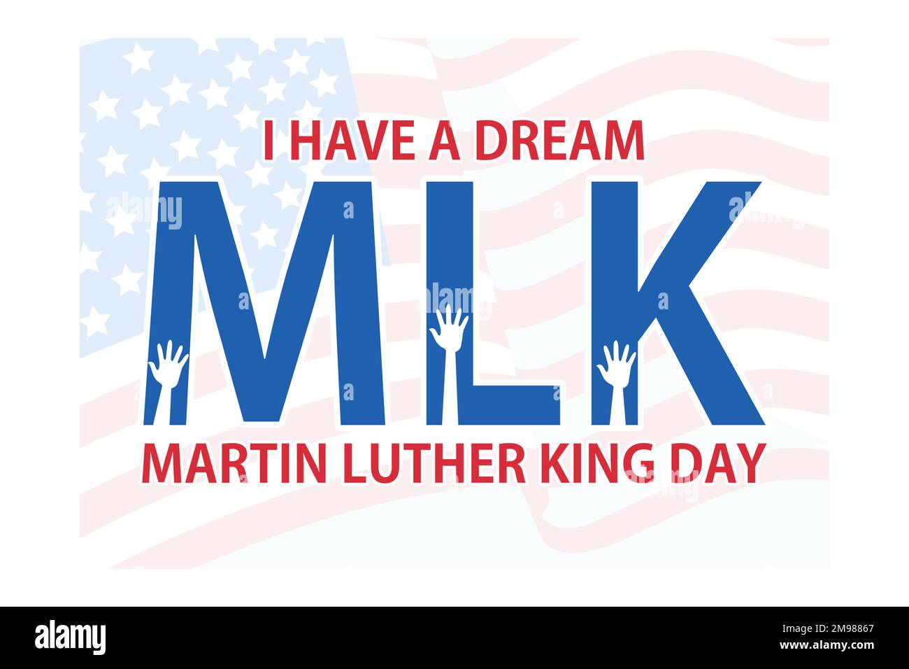 Illustration de l'affiche de la journée Martin Luther King ou de l'arrière-plan de la bannière, illustration moderne à vecteur plat Illustration de Vecteur