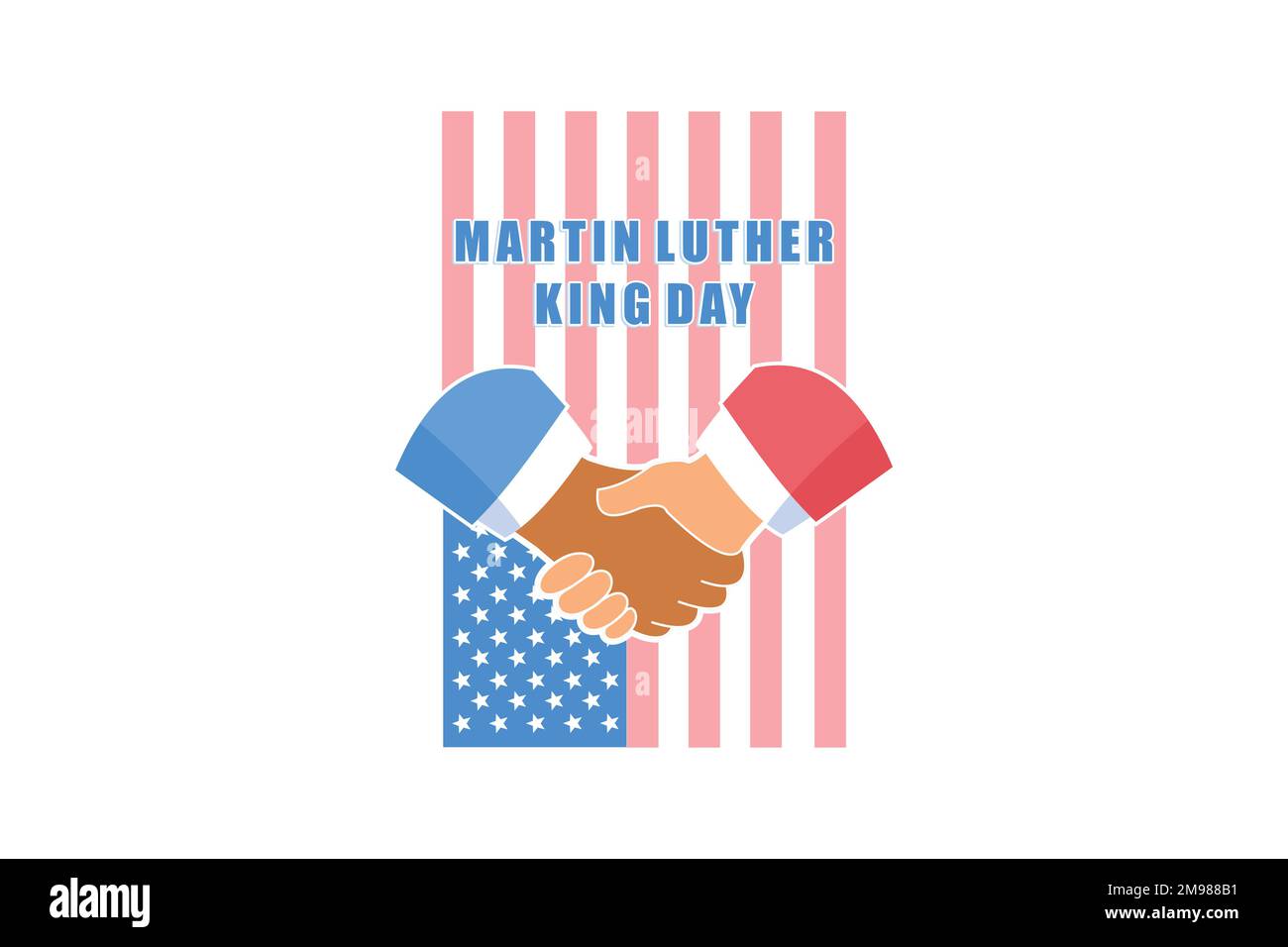 Martin Luther King Day, poignée de main en l'honneur, illustration moderne à vecteur plat Illustration de Vecteur