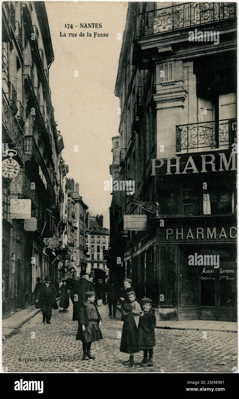 Nantes, France - rue de la Fosse (rue Ditch). Banque D'Images