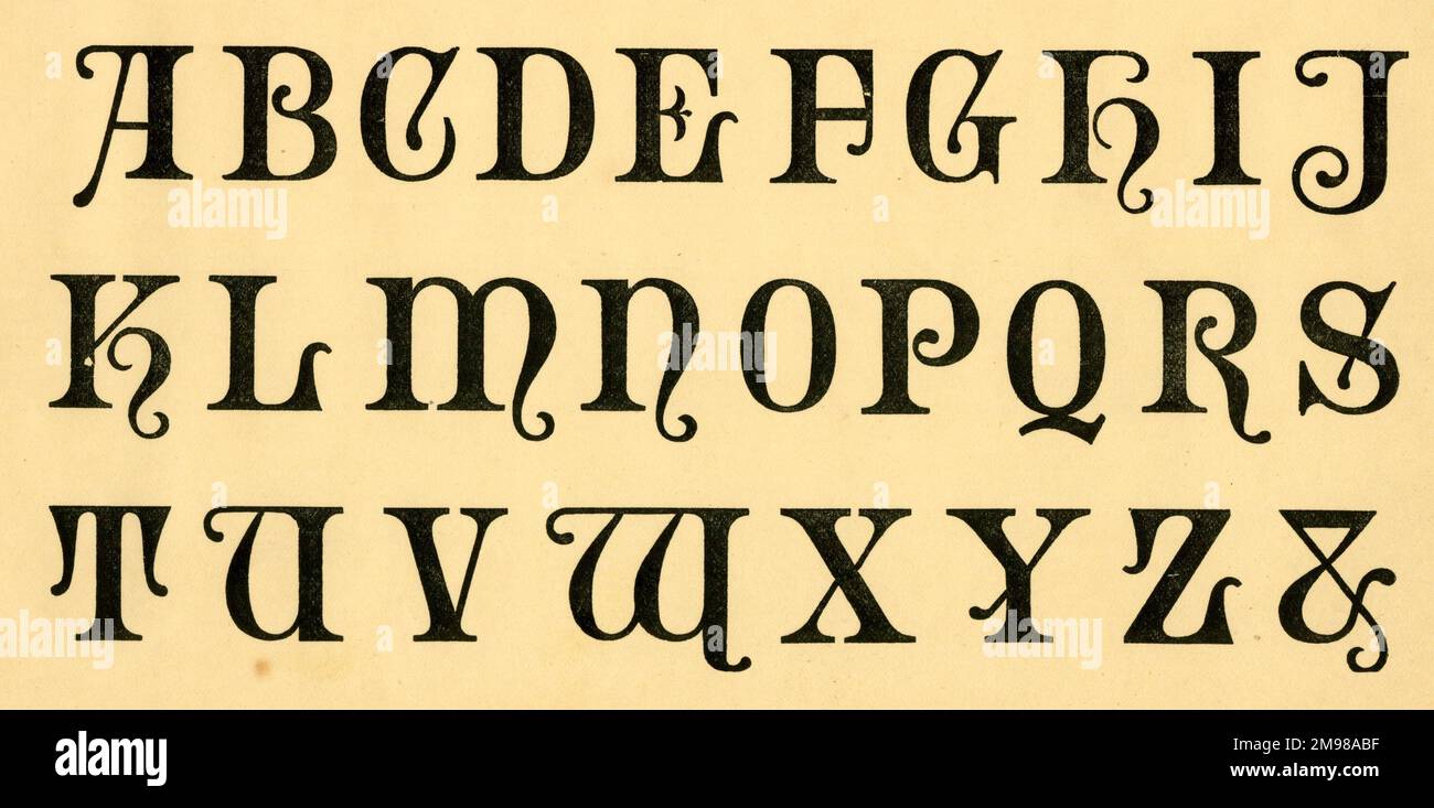 Initiales de l'alphabet, majuscules De A à Z. Banque D'Images