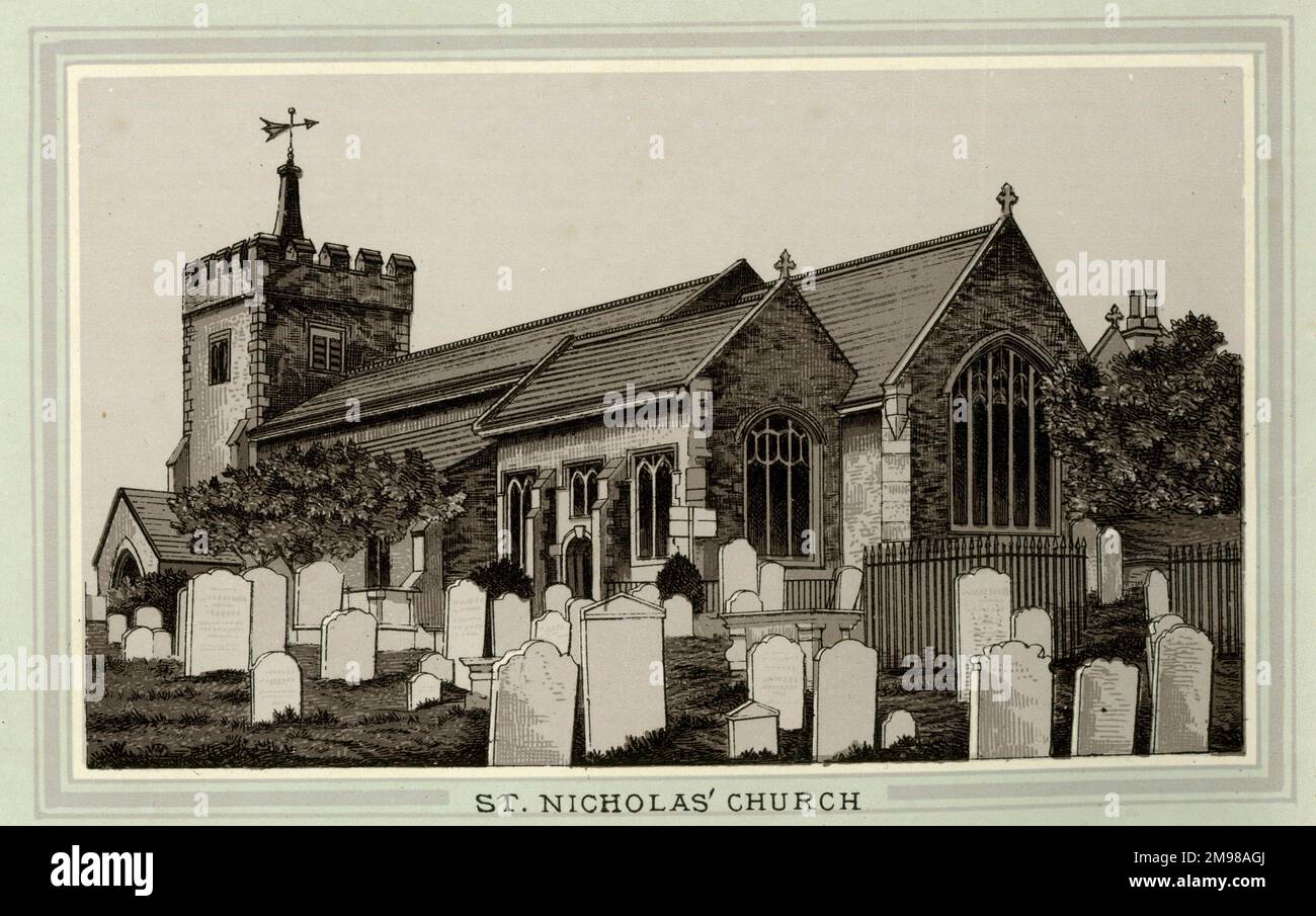 Église Saint-Nicolas, Brighton, Sussex. Banque D'Images