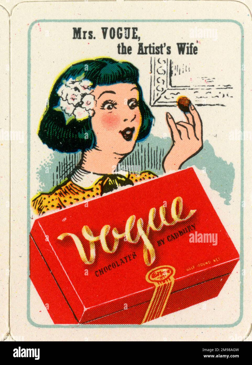 Cadbury's Cocoa Cubs familles heureuses - Mme Vogue la femme de l'artiste. Banque D'Images