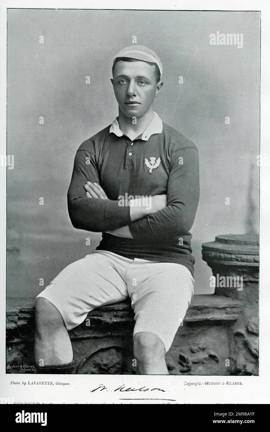 William 'Willie' Neilson (1873-1960), joueur de rugby écossais international qui a également joué pour le London Scottish RFC. Il est ensuite devenu président de l'Union écossaise de rugby. Banque D'Images