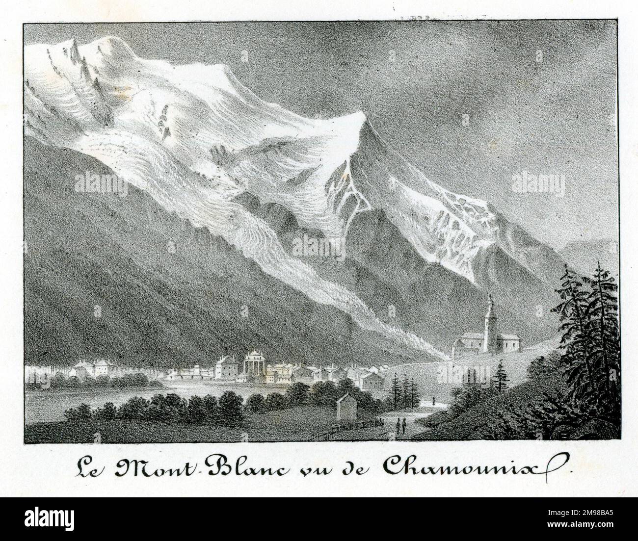 Mont blanc vue de Chamonix. Banque D'Images