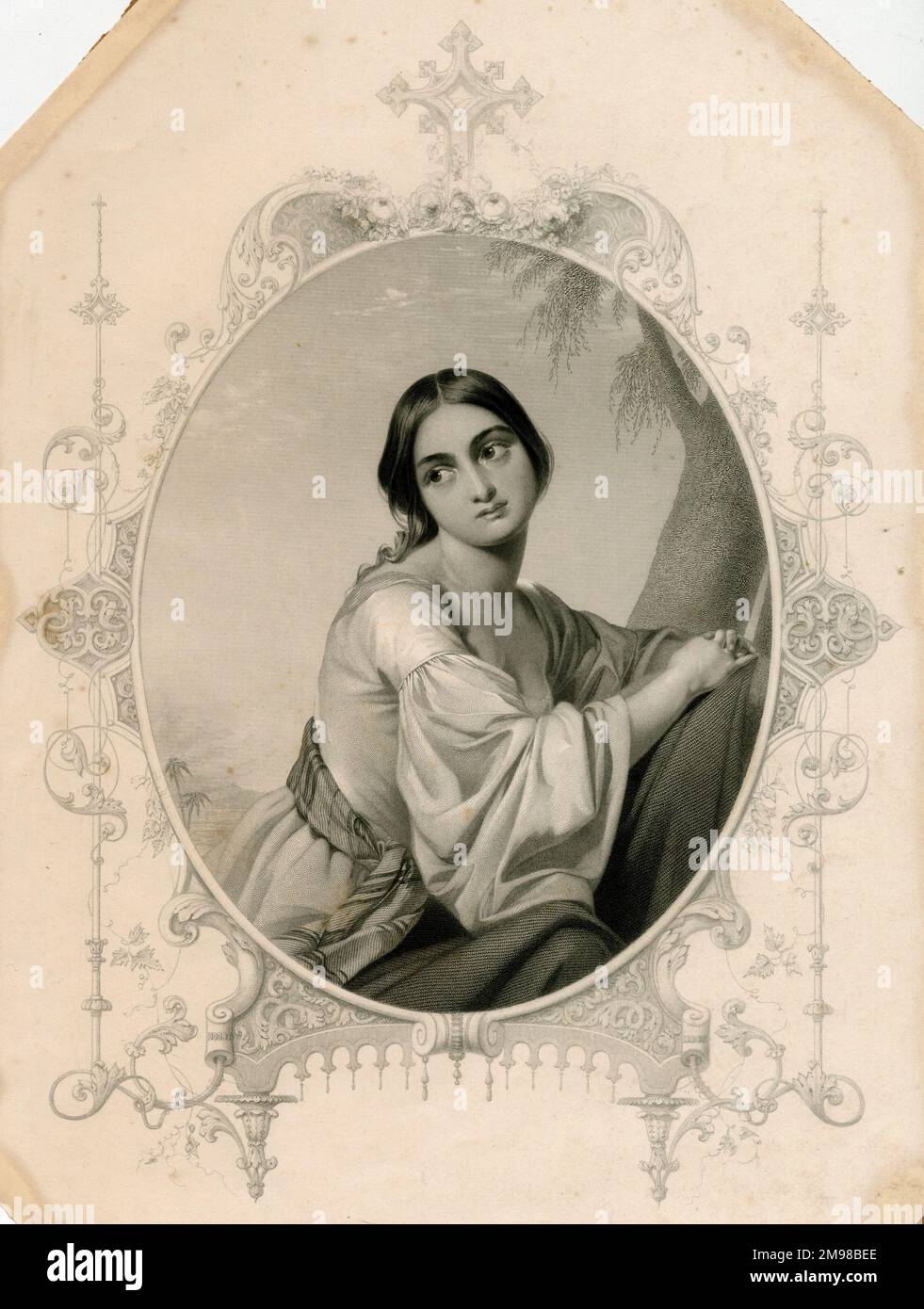 Illustration de l'Amour de Saint Jérôme, un poème de Thomas Moore - 'WAN et coulé avec la prière de minuit, sont les apparences pâles de son J'aime.' D'une publication intitulée Sacred Songs (2 volumes, 1816-1824). Banque D'Images