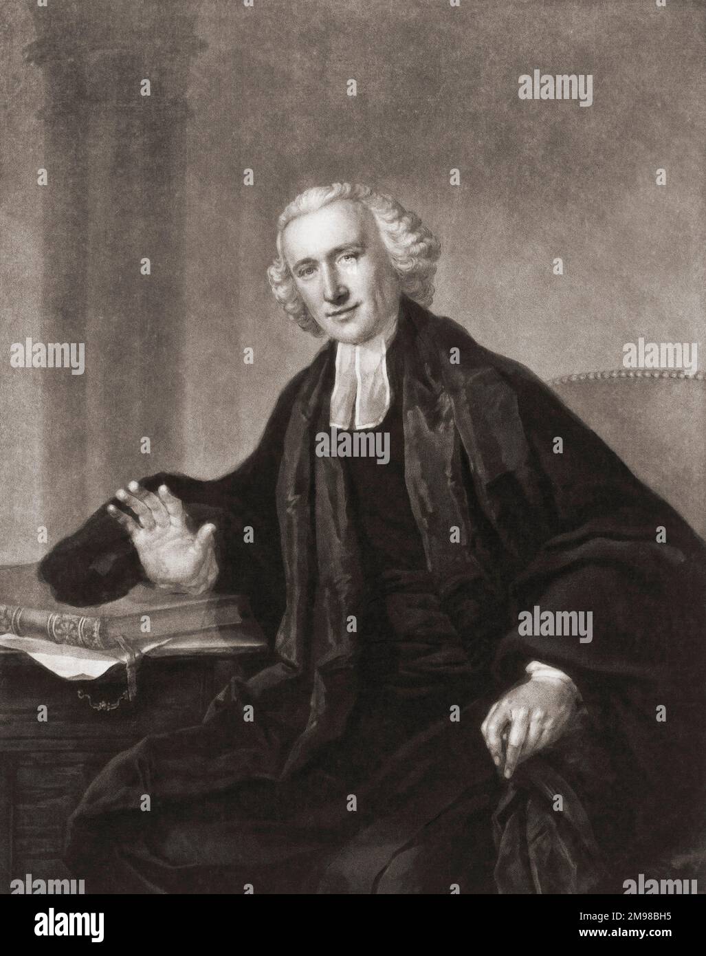 William Romaine, 1714 – 1795. Ministre évangélique anglais de l'Église d'Angleterre. Après une impression de Richard Houston de la peinture de Francis cotes. Banque D'Images
